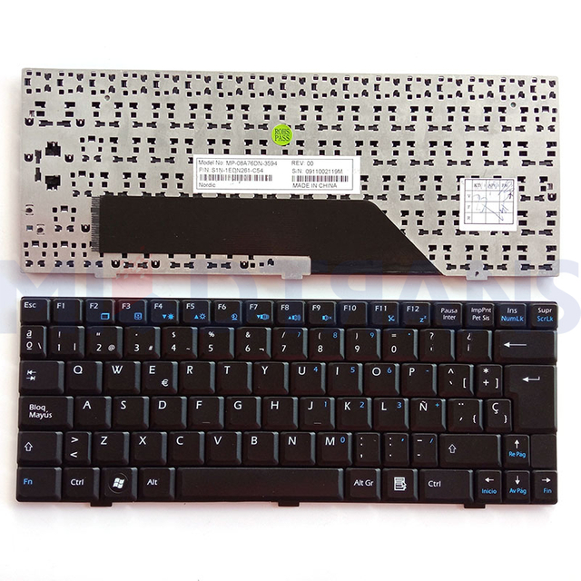 Teclado SP para MSI U100 V022322AK1 V022322BK1 V022322BS1 S1N-1UUS2D1-SA0 HISGULA