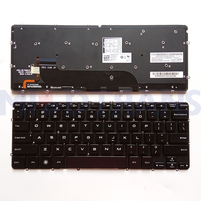 Nuevo teclado de retroiluminación de la computadora portátil de EE. UU. Para Dell XPS 12 13 L321X L322X P20S XPS13D 13R