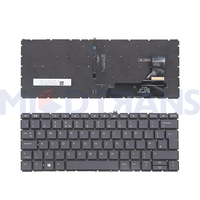 Reino Unido para teclado portátil para HP EliteBook 735 G7 830 G7 con retroiluminación