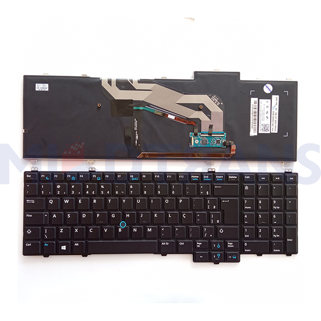 BR/UI Keyboard para la computadora portátil para Dell Latitude 15 5000 E5540 Negro