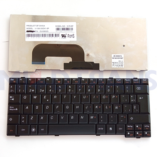 Teclado laptop SP para Lenovo S12 N7S K26 K23 N7W Negro