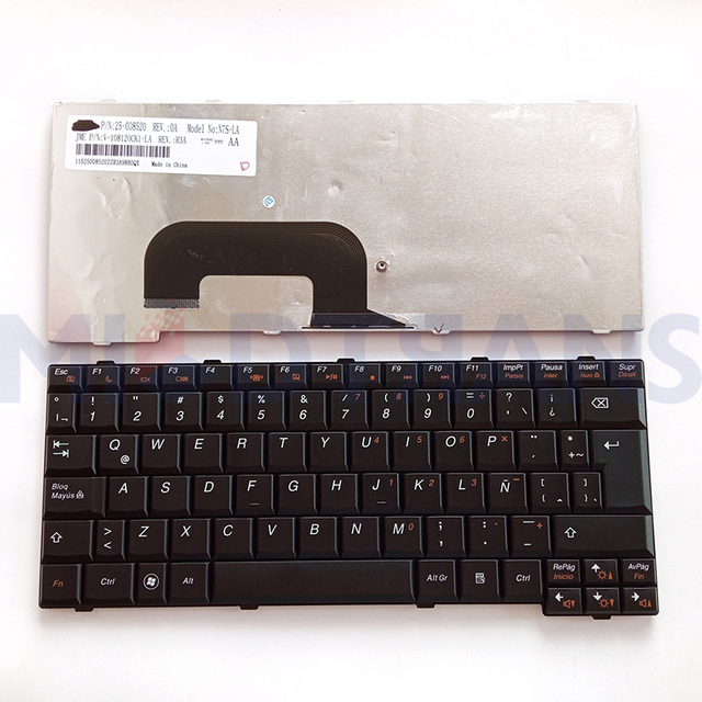 LA LA LATINA LAPTOP KEYBOARD PARA LENOVO S12 K23 K26 DISEÑO NEGRO