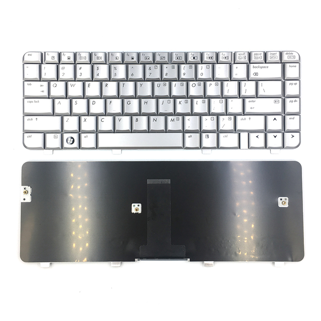 Teclado de repuesto para portátil, superventas, apto para HP DV4-1000, diseño de EE. UU., teclado plateado