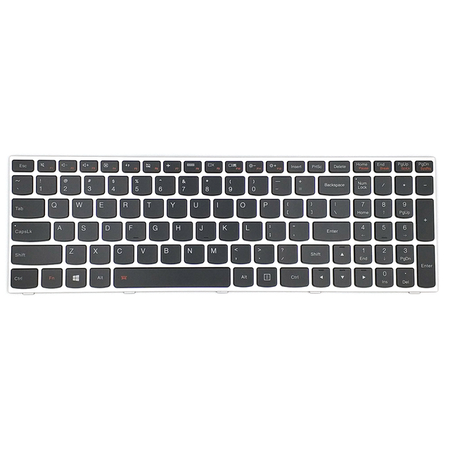 Teclado de EE. UU. Para IBM para teclado de computadora portátil Lenovo G50 con Silve con Farme con retroiluminación