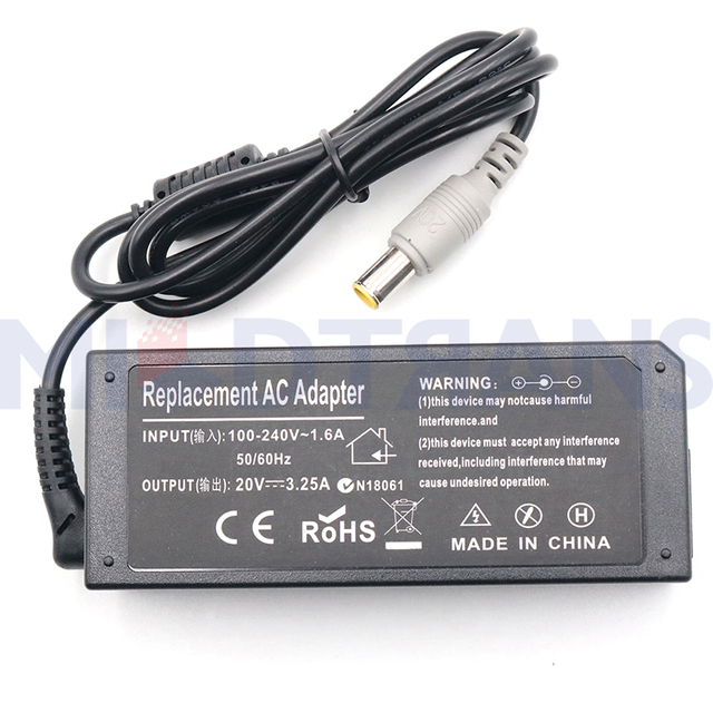 Para Lenovo 20V 3.25A 7.9*5.5 mm 65W Adaptador de computadora portátil