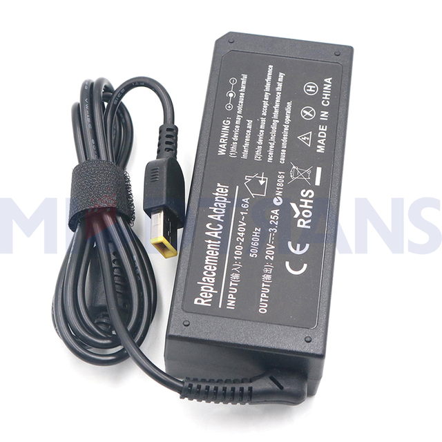 Para Lenovo 20V 3.25A USB 65W Adaptador de computadora portátil