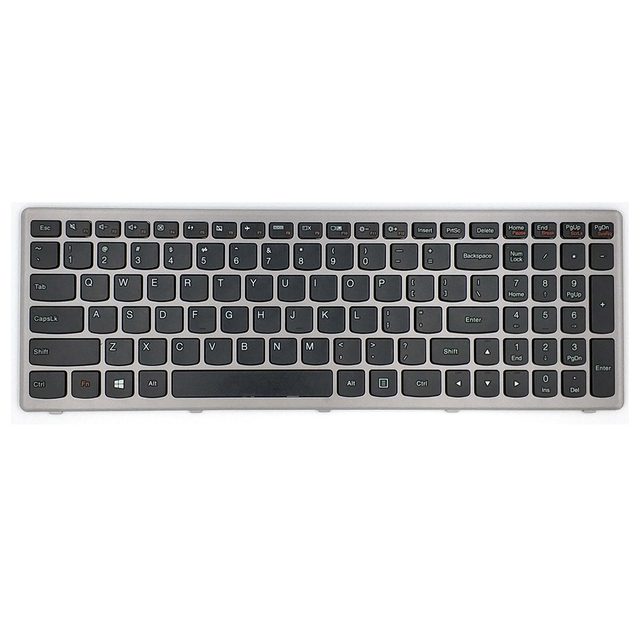 Nuevo teclado de EE. UU. Para Lenovo Ideapad Z500 Teclado de computadora portátil en inglés de EE. UU. Plateado