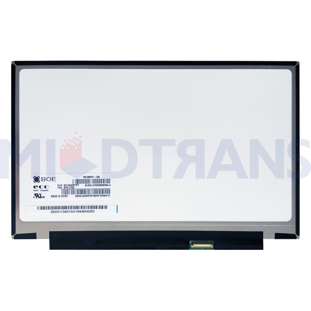 Panel LCD de la computadora portátil de 12.5 pulgadas 1366*768 EDP 30 PINES sin agujeros de tornillo HB125WX1-200 HB125WX1 200