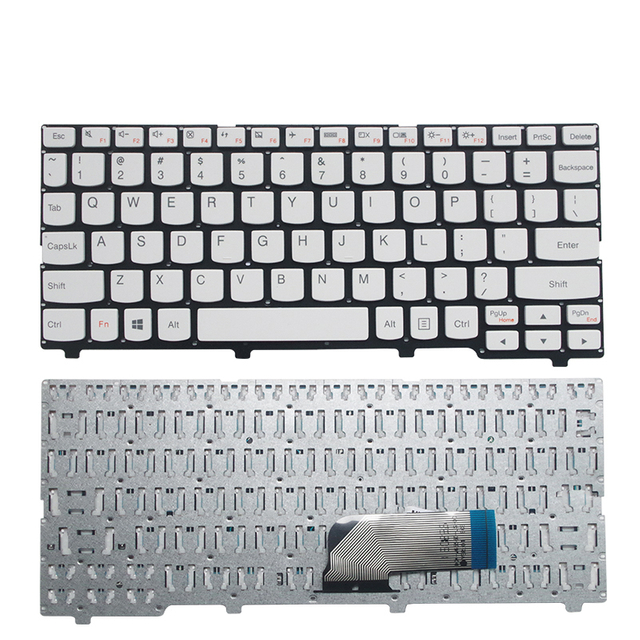 Nuevo teclado para computadora portátil de EE. UU. Para Lenovo Ideapad 100S-11 Diseño de teclado en inglés Blanco