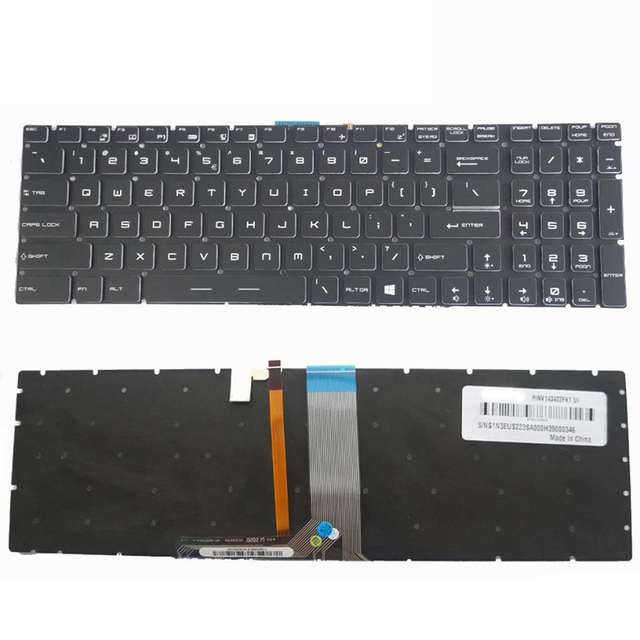 Teclado inglés para teclado portátil MSI GE62 US