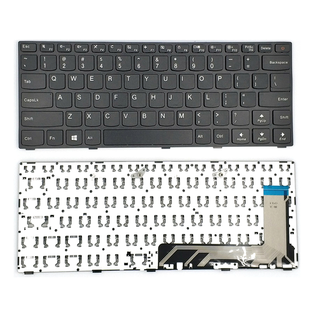 Reemplazo nuevo teclado de computadora portátil de EE. UU. Para Lenovo 110-14 con marco con teclado de potencia en inglés