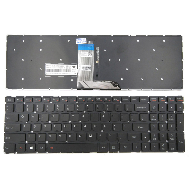 Teclado de computadora portátil de EE. UU. Para Lenovo IdeaPad 700-15 Diseño de teclado de EE. UU.