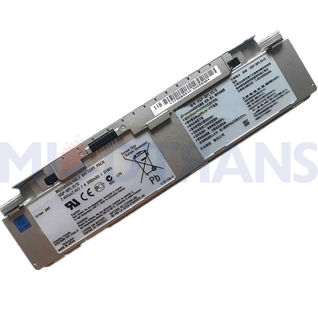 Para la batería de cuaderno de Sony VAIO VGN-P11 VGN-P15 VGP-BPS15/B 7.4V Batería de laptop