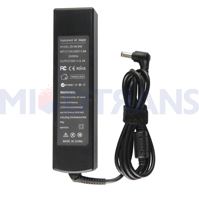Para Lenovo 20V 4.5A 5.5*2.5 mm 90W Adaptador de computadora portátil