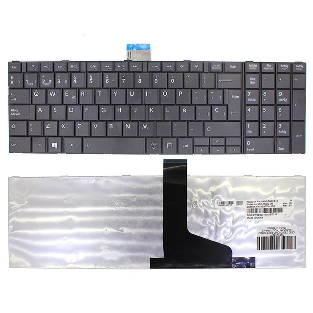 Español para Toshiba C850 C855D C850D C855 C870 C870D C875 L875 L850 L850D L855 L855D L870 L950 L950D L955 SP teclado portátil
