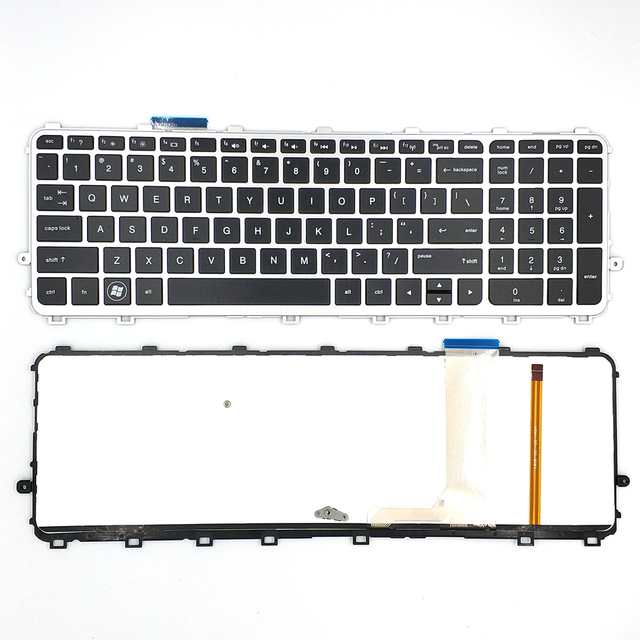 Teclado de ordenador portátil de gran venta para HP 15-J marco plateado con retroiluminación teclado de diseño de EE. UU.
