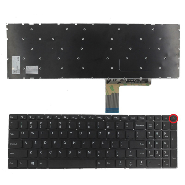 Producto de gran oferta, teclado para ordenador portátil de EE. UU. para Lenovo 110-15IBR con diseño de potencia en inglés